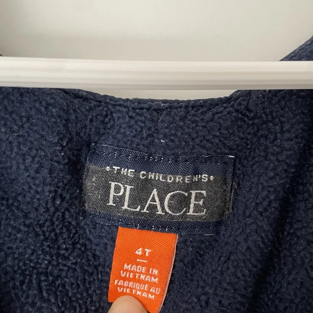 The Childrens Place Kids Navy Blue Fleece Snow Bib Overalls Ski Trip Mountain 4T